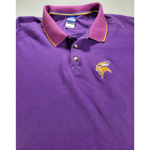 Minnesota Vikings Polo Shirt Men's Size 2XL NFL Short Sleeve Collared Cotton - Picture 9 of 9